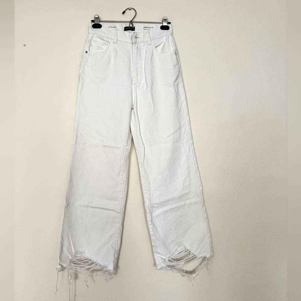 DL1961 White Frayed Hem Women Jeans